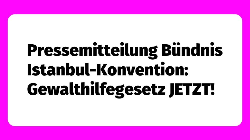 Istanbul-Konvention: Gewalthilfegesetz JETZT!